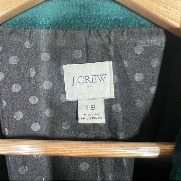 J crew factory velvet one-button blazer old forest green plus size 18 holiday - Picture 4 of 9